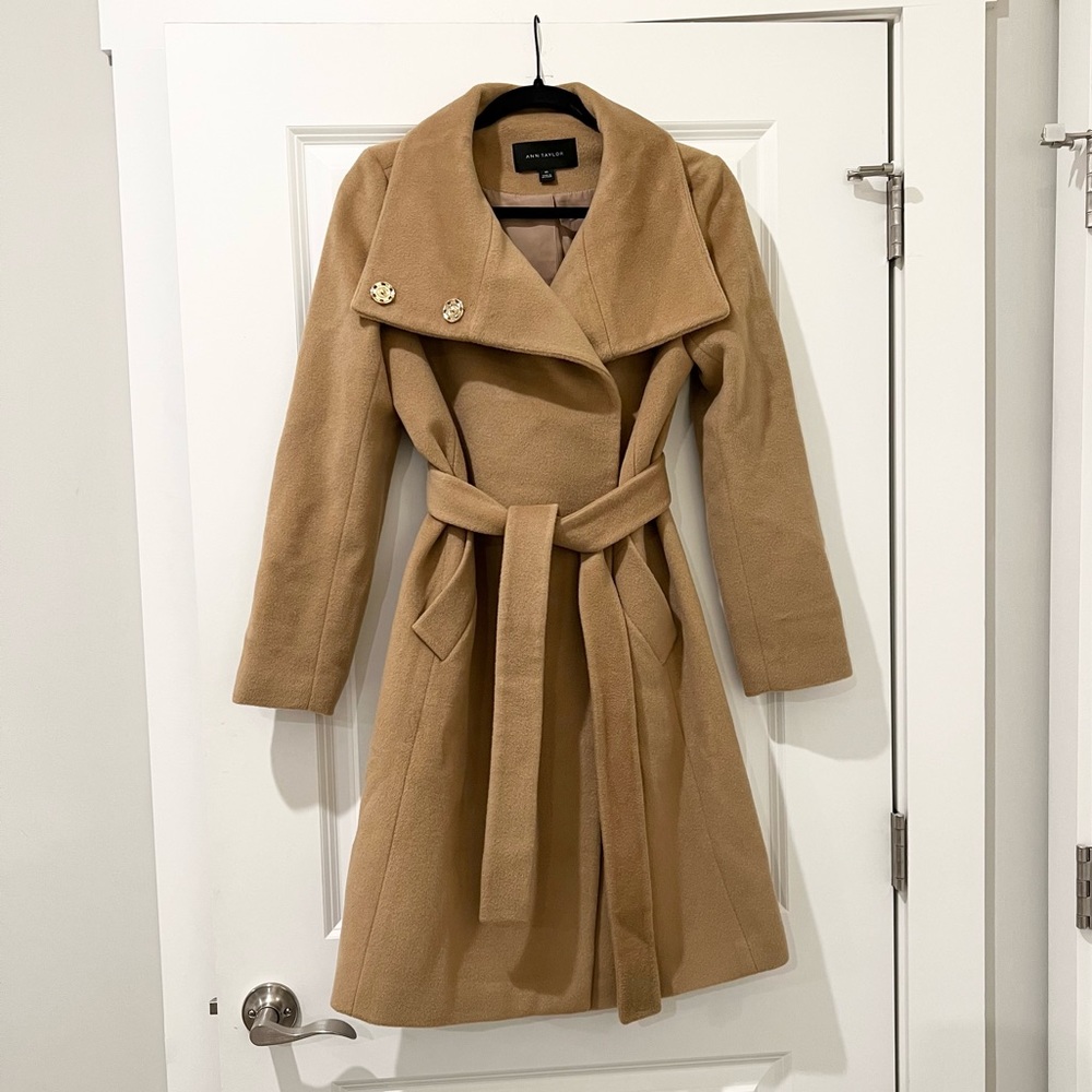 Ann Taylor Belted Wool Blend Coat